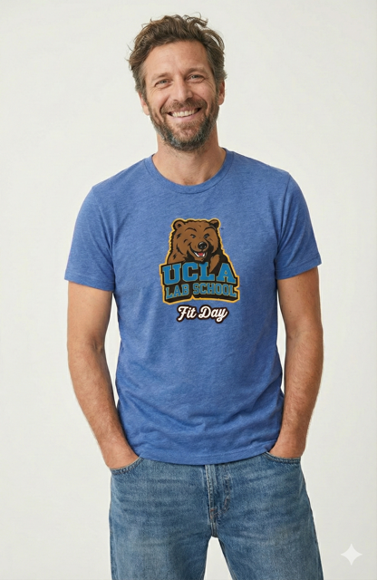 Adult-UCLA Lab School Fit Day Tee, Royal Frost (Copy)